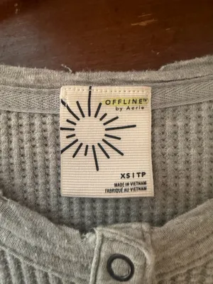 Aerie OFFLINE Gray Waffle Knit Top thumbnail 3