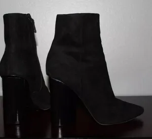 Mercedes Castillo Edie Women's Black Suede Leather Booties Size 5.5 thumbnail 2
