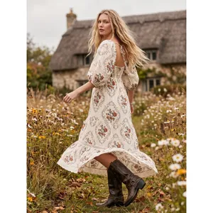 Free People Ethereal Dainty All the Attitude Printed Maxi Dress Medium Cottage thumbnail 6