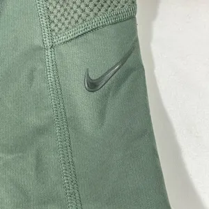 Nike Pro Athletic Leggings With Sparkle‎ Mesh Panels M Olive Green New A46 thumbnail 5