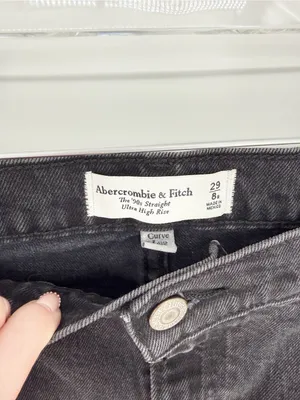 Abercrombie & Fitch 90s Straight Ultra High Rise Curve Love Distressed Jeans 29 thumbnail 7