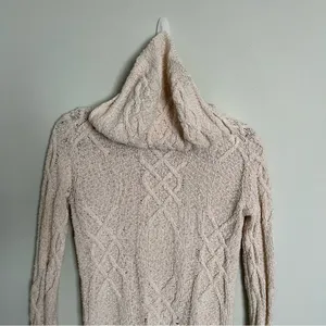 J. Crew Knit Cotton Hooded Pullover Sweater Size Small. Cream colored thumbnail 6