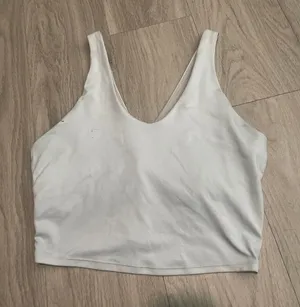 all in motion White V-Neck Cropped Tank thumbnail 1