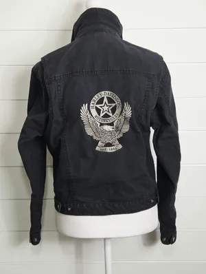 Harley-Davidson Black Women's Jean Jacket with Snap Pocket size S thumbnail 2