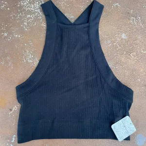 NWT free people black cropped top thumbnail 2