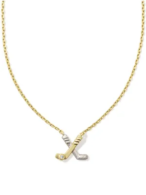 Kendra Scott Hockey Stick Pendant Necklace and Earrings Gold/Silver Matching Set thumbnail 8