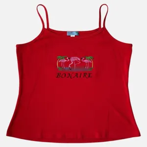 90s Vintage‎ Island Expressions Bonaire Red Tank Top Embroidered Cami Y2K XXL thumbnail 1