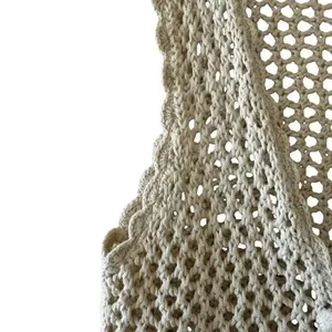Huntington Ridge Ramie Cotton Cream Botton Boho Festival Crochet Vest M # 2244 thumbnail 4