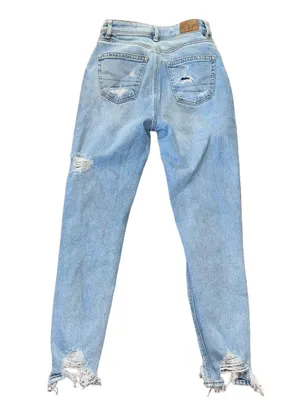 American Eagle Stretch Distressed Mom Jeans thumbnail 4