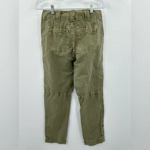 Sundance Femme Voyager Linen Blend Pants Olive‎ Green Women's Size 2 thumbnail 3