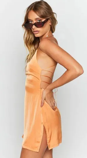 Beginning Boutique Say So Mini Orange Dress thumbnail 3