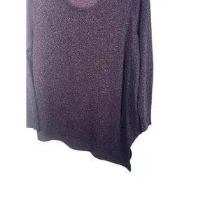 Lane Bryant Purple Sparkle 3/4 Sleeve Lightweight Asymmetrical Sweater 22/24 thumbnail 3
