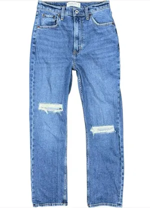 Abercrombie & Fitch Curve Love Ultra High Rise Ankle Straight Jeans Size 26 / 2 thumbnail 1