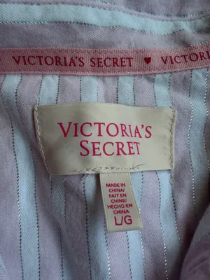 Victoria’s Secret Pink Striped Button Up Shirt Size L Pajama Lounge Top thumbnail 4