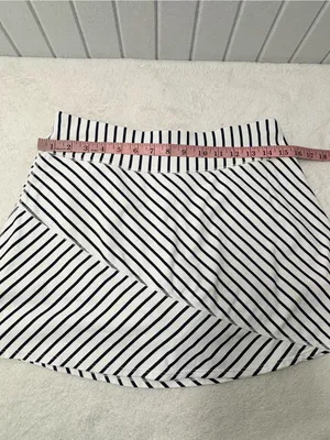 Southern Tide White and Navy Striped Skater Skirt Size‎ M thumbnail 6