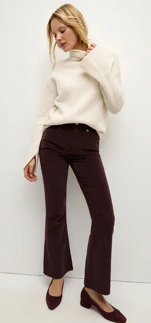 Veronica Beard Carly Corduroy Kick-Flare Jeans 25" 90s CBK Chic Bella‎ Hadid thumbnail 1