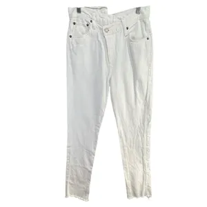 Agolde Jeans Womens 24 White Organic Cotton High Rise Criss Cross Straight Leg thumbnail 2