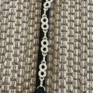 Niu Niu Studio Womens M Crop Tank Top Bralette Chain Link Rhinestone Party thumbnail 3