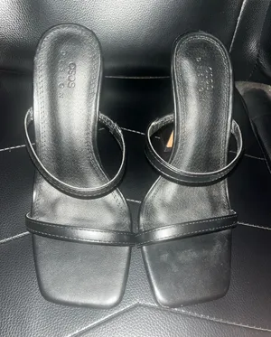 ASOS Design Black Strappy Square Toe Heels thumbnail 1