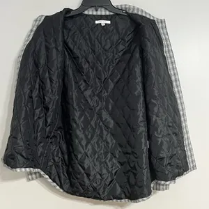 Pacsun‎ Shacket Women's S/XS Gray & White Flannel Button Down Plaid Flap Pockets thumbnail 7