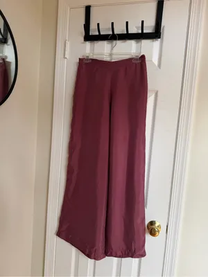 Athleta Calm Cool Wide Leg Satin Pants S Mauve Rose Cupro thumbnail 2