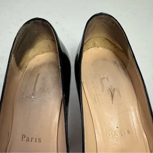 Christian Louboutin Black Patent Leather Platform Heels Size Eur 37.5/ US 7.5 thumbnail 9