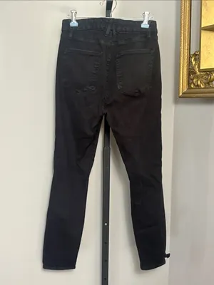 Good American Size 8 29 Good Waist Crop Black Denim Jeans thumbnail 2