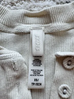 SKIMS Henley Long Sleeve Top Oat thumbnail 3