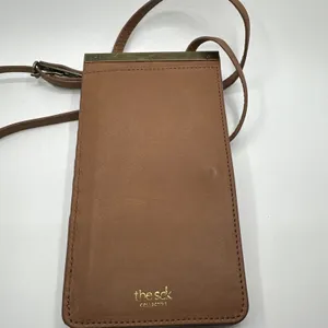 The Sak Collective Leather Smartphone Crossbody Wallet Bag Tobacco Brown Mandala thumbnail 3