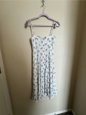 Reformation Vollare White Floral Midi Dress Sz 2‎ Wedding Guest Spring thumbnail 7