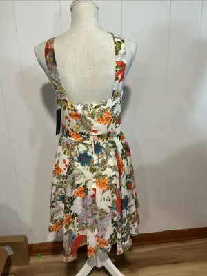 Lulu's White Floral Cross-Strap Mini Dress with Multi-Color Print thumbnail 3