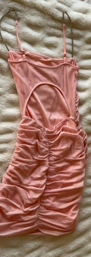 Lucy in the sky coral sparkle straps mini dress thumbnail 2