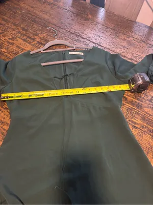 Abercrombie & Fitch Key Hole Front Long Sleeve Mini Dress Emerald Green‎ MP thumbnail 7