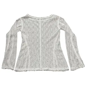 Free People On the Road Twisted Lace Top in White Size Medium New thumbnail 3