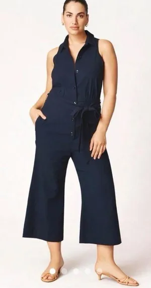 Anthropologie Maeve Jumpsuit Wide-Leg Blue thumbnail 1