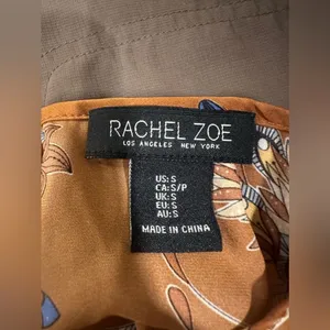 Rachel Zoe Light Brown Silky Blouse with Flowers - Small thumbnail 4