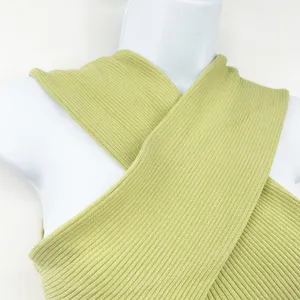 Na-Kd Womens Basic Summer Crisscross‎ Rib Knitted Off Shoulder Top Size M Green thumbnail 3