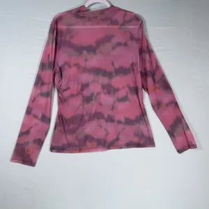 By Anthropologie Size-XL Women Tie-Dye Mesh Turtleneck‎ Top Pink Purple thumbnail 7