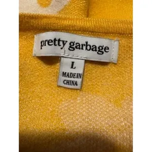 Pretty Garbage Floral‎ Halter Sweater Top Large Yellow Daisy Knit Retro Festival thumbnail 6