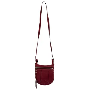 HOBO Burgundy Pebbled Leather Small Purse Crossbody Bag Flap Close Zip thumbnail 2
