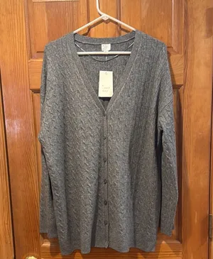 NWT A.New day women’s gray button cardigan sweater size xlarge. thumbnail 1