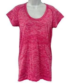 Lululemon Heathered Jewelled Magenta Pink Run Swiftly Short Sleeve Shirt size M thumbnail 1