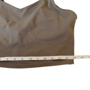 Athleta Elation V-neck Crop Tank Bra Size 1X‎ Tan Brown Adjustable Straps Gym thumbnail 9