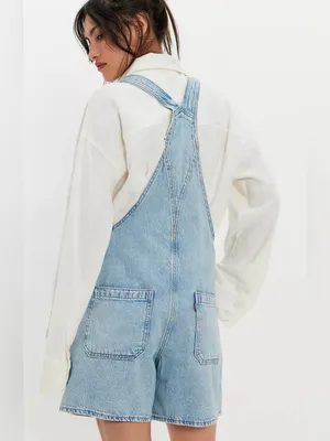 Levi's Utility Shortalls Denim Short Overalls Sz XL NWT thumbnail 3