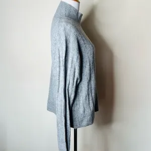 J. Crew Gray Wool Blend Relaxed Fit Mock Neck Sweater thumbnail 4