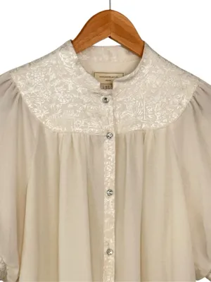 ANTHROPOLOGIE Moulinette Soeurs Victorian Style Short Sleeve Blouse Size 0 thumbnail 4