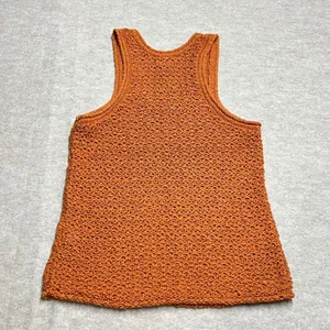 Aerie‎ Women Burnt Orange Crochet Open Knit Tank Top Scoop Neck Small EUC Boho thumbnail 2