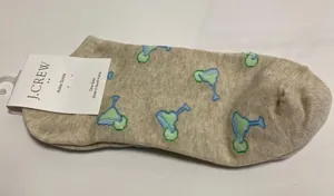NEW JCrew Women Ankle Socks (martini glass print) thumbnail 2