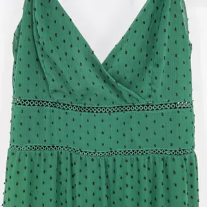 Altar'd State Swiss Dot Ruffle Mini Dress Women Medium Green Boho Feminine Lace thumbnail 3