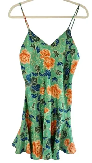 Rare Vintage 1990s Victoria's Secret Gold Label Floral Slip Nightie Dress medium thumbnail 1